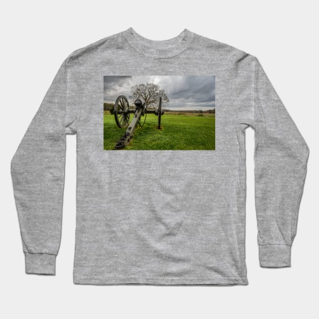 Clouds over Cannon Long Sleeve T-Shirt by Enzwell